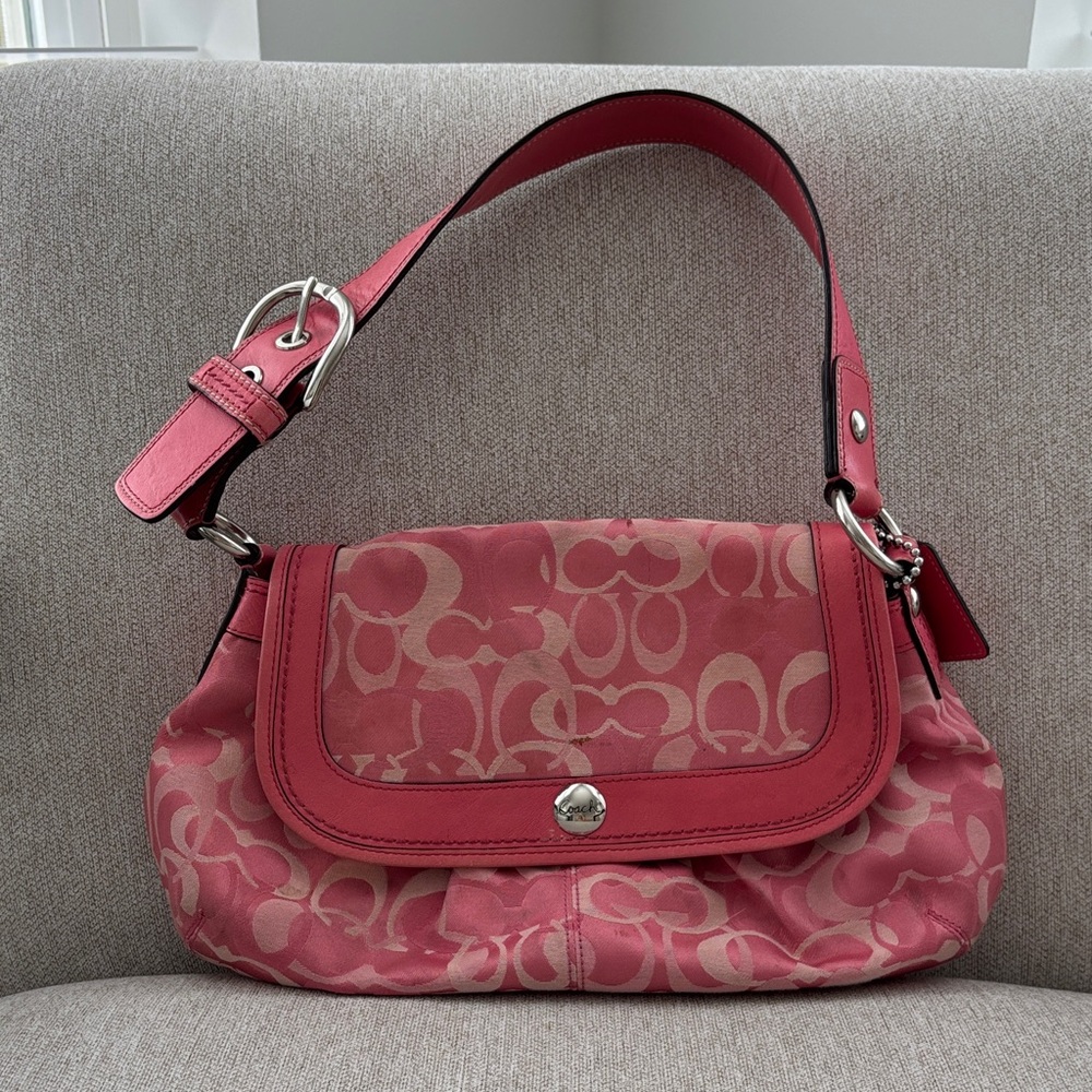 Coach Signature Pink Shoulder Purse